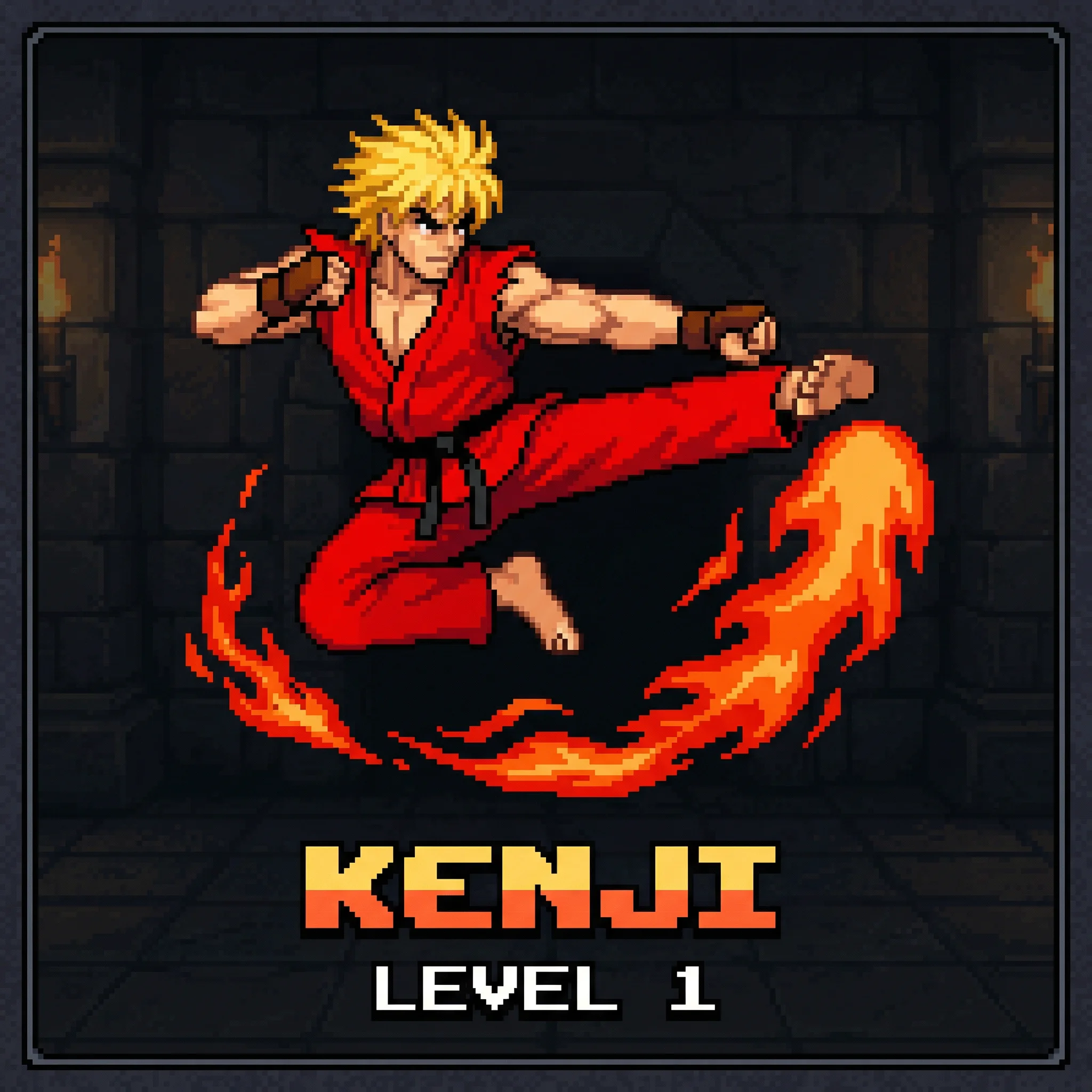 格斗家肯的像素头像 - pg娱乐 角色