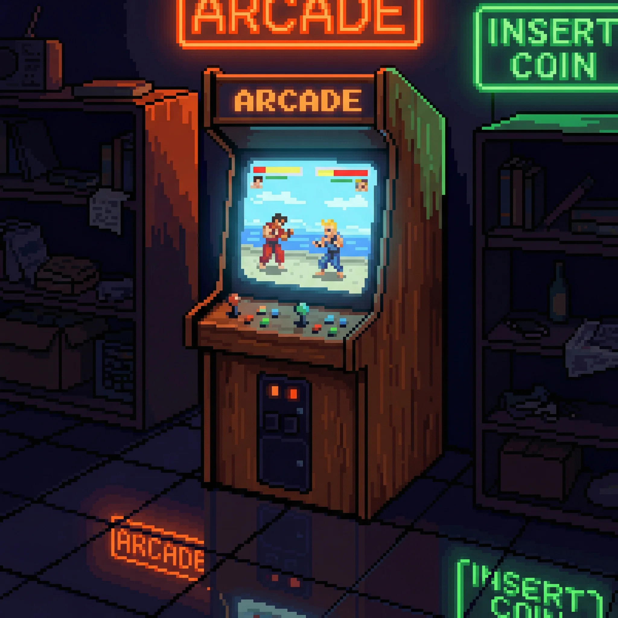 像素艺术作品：怀旧街机厅 - pg娱乐 社区创作